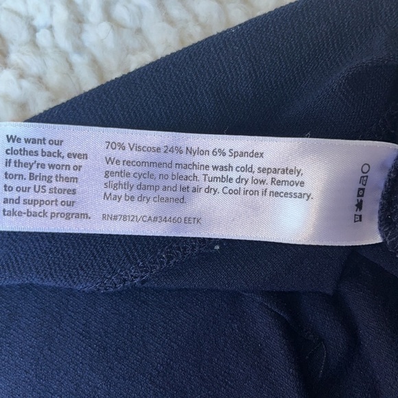 Eileen Fisher Washable Stretch Crepe Slim Cropped Ankle Pant Midnight Blue M - Picture 9 of 9